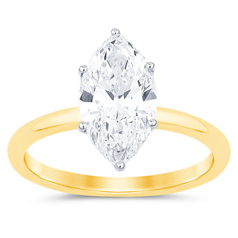 Luminesce Lab Grown 2 Carat Solitaire Ring in 18ct Yellow Gold