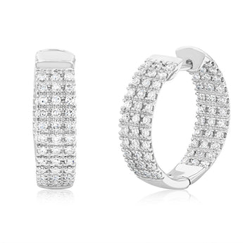 Luminesce Lab Grown 1 Carat Diamond Hoop Earrings in 9ct White Gold