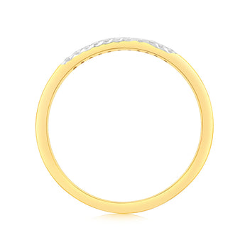 Luminesce Lab Grown 1/10 Carat Diamond Eternity Ring in 9ct Yellow Gold