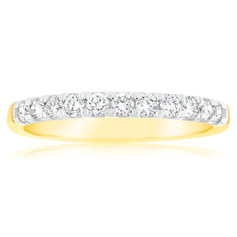 Luminesce Lab Grown 1/3 Carat Diamond Eternity Ring in 9ct Yellow Gold