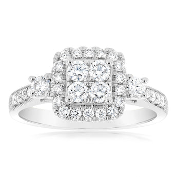 Luminesce Lab Grown 9ct White Gold 0.65 Carat Diamond Ring