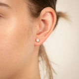 14ct Yellow Gold Luminesce Lab Grown 1 Carat Diamond Screwback Solitaire Stud Earrings