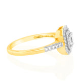 Luminesce Lab Grown 0.35 Carat Diamond Emerald Shaped Ring in 9ct Yellow Gold