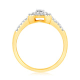 Luminesce Lab Grown 0.35 Carat Diamond Emerald Shaped Ring in 9ct Yellow Gold