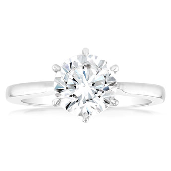 Luminesce Lab Grown 2 Carat Certified Diamond Solitaire Ring in 18ct White Gold