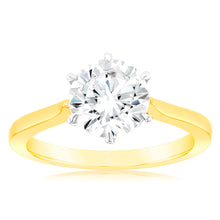 Load image into Gallery viewer, Luminesce Lab Grown 2 Carat Certified Diamond Solitaire Engagement Ring in 18ct Yellow Gold