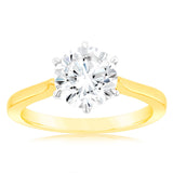 Luminesce Lab Grown 2 Carat Certified Diamond Solitaire Ring in 18ct Yellow Gold