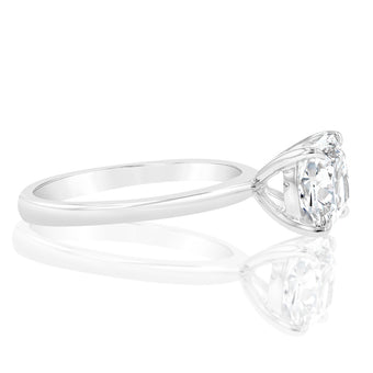 Luminesce Lab Grown Certified 2 Carat Diamond Cushion Cut Ring in 18ct White Gold