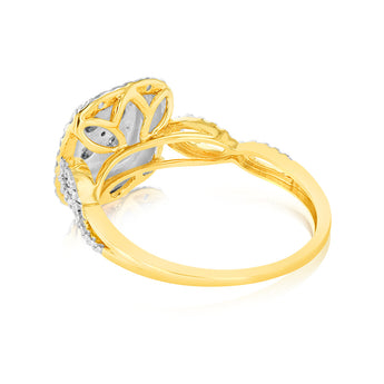 Luminesce Lab Grown 9ct Yellow Gold Ring with 11 Brilliant Cut Diamonds