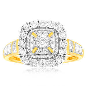 Luminesce Lab Grown 9ct Yellow Gold 1/6 Carat Diamond Ring
