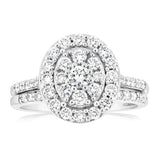 Luminesce Lab Grown 1 Carat Diamond Oval Bridal Set in 9ct White Gold