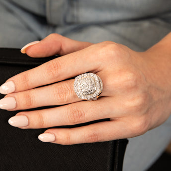 Luminesce Lab Grown 2 Carat Diamond Cluster Ring in 9ct Yellow Gold