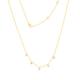 Luminesce Lab Grown 1/10 Carat Diamond Adjustable Chain Necklace in 9ct Yellow Gold
