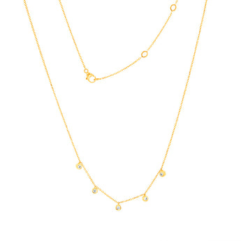Luminesce Lab Grown 1/10 Carat Diamond Adjustable Chain Necklace in 9ct Yellow Gold