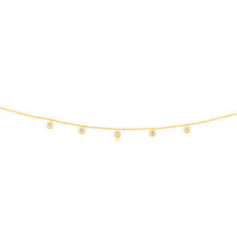 Luminesce Lab Grown 1/10 Carat Diamond Adjustable Chain Necklace in 9ct Yellow Gold