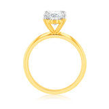 Luminesce Lab Grown Certified 2 Carat Oval Diamond Ring in 18ct Yellow Gold