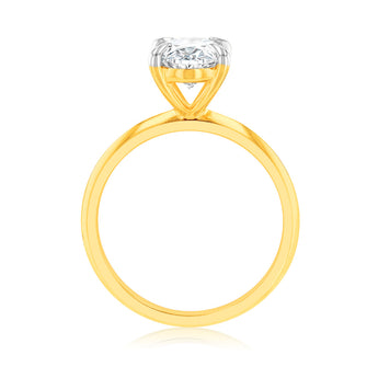 Luminesce Lab Grown Certified 2 Carat Oval Diamond Ring in 18ct Yellow Gold