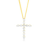 Luminesce Lab Grown 1/2 Carat Diamond Cross Pendant in 14ct Yellow Gold