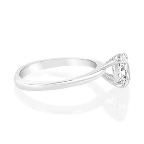 Luminesce Lab Grown 1 Carat Certified Oval Ring in 18ct White Gold