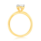 Luminesce Lab Grown 1 Carat Certified Oval Ring in 18ct Yellow Gold
