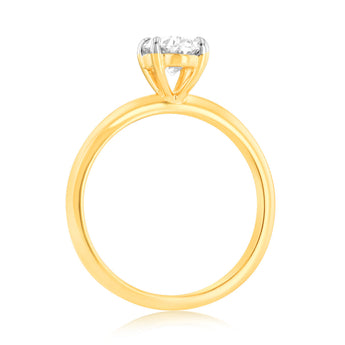 Luminesce Lab Grown 1 Carat Certified Oval Ring in 18ct Yellow Gold