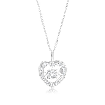 Luminesce Lab Grown 1/5 Carat Diamond Heart Pendant in Sterling Silver