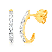 Load image into Gallery viewer, Luminesce Lab Grown 1/4 Carat Diamond Earrings in 9ct Yellow Gold
