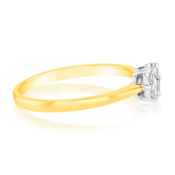 Luminesce Lab Grown 9ct Yellow Gold 1/6 Carat Diamond Solitaire Fancy Ring