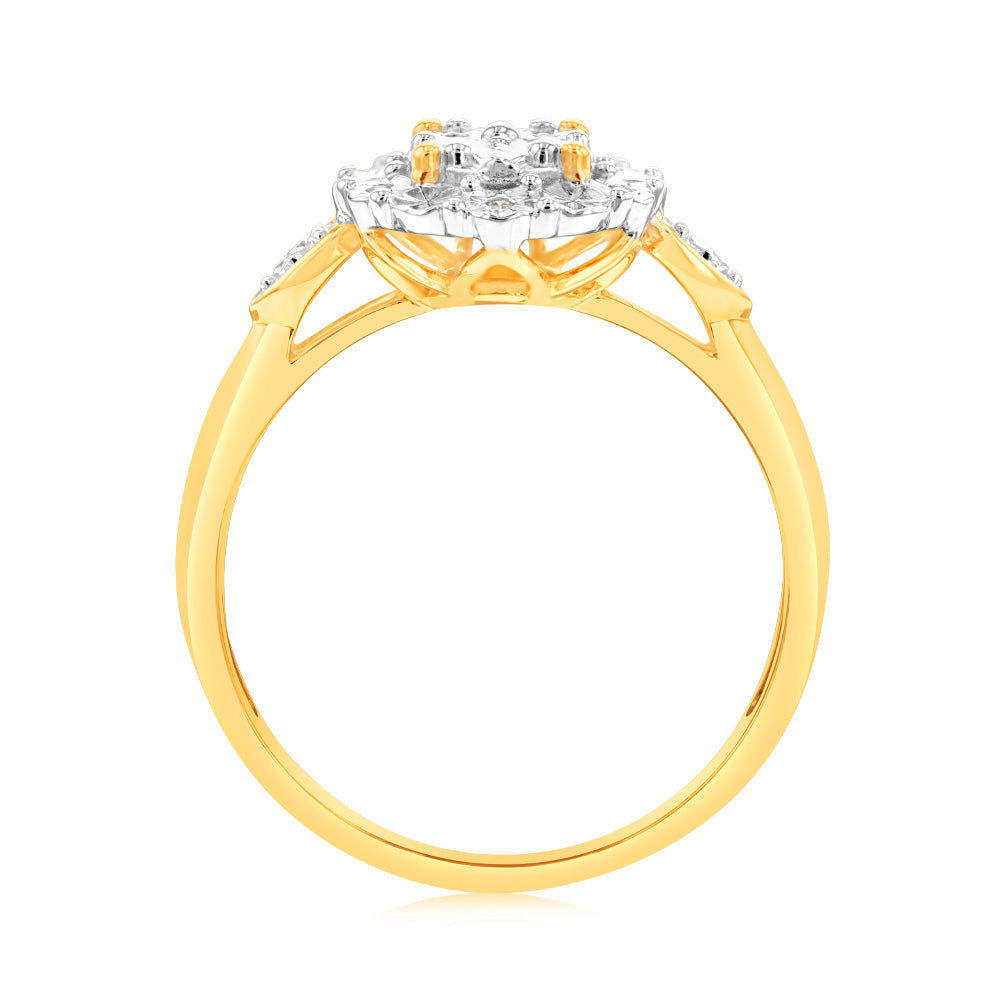 Luminesce Lab Grown Diamond Oval Ring in 9ct Yellow Gold