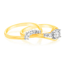 Load image into Gallery viewer, Luminesce Lab Grown 0.35 Carat Diamond Bridal Set in 9ct Yellow Gold