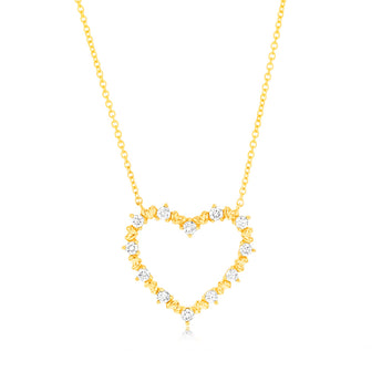 Luminesce Lab Grown 9ct Yellow Gold 1/6 Carat Diamond Heart Pendant on Chain