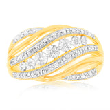 Luminesce Lab Grown Diamond 9ct Yellow Gold 1/10 Carat Diamond Ring