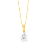 9ct Yellow Gold Luminesce Lab Grown Pear Shape Pendant