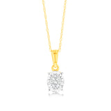 9ct Yellow Gold Luminesce Lab Grown Circle Pendant