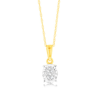 9ct Yellow Gold Luminesce Lab Grown Circle Pendant