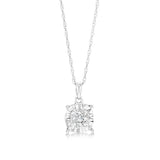 Luminesce Lab Grown 9ct White Gold Diamond Claw Pendant