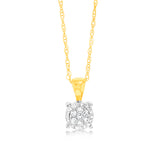 Luminesce Lab Grown Diamond 9ct Yellow Gold Claw Pendant