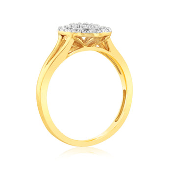 Luminesce Lab Grown 9ct Yellow Gold Diamond Cluster Ring