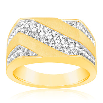 1 Carat Luminesce Lab Grown Diamond Gents Ring in 9ct Yellow Gold
