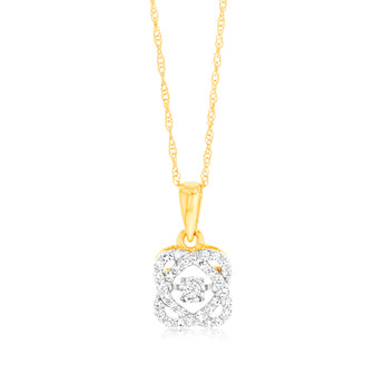 9ct Yellow Gold Luminesce Lab Grown Diamond Pendant