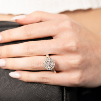 9ct Yellow Gold Luminesce Lab Grown Cluster Diamond Ring
