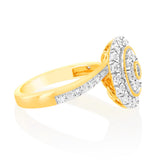 9ct Yellow Gold Luminesce Lab Grown Cluster Ring with 35 Brilliant Diamonds