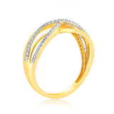 9ct Yellow Gold Luminesce Lab Grown Double Band Diamond Ring