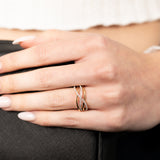9ct Yellow Gold Luminesce Lab Grown Double Band Diamond Ring