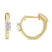 Load image into Gallery viewer, 10ct Yellow Gold Luminesce Lab Grown Emerald Cut Diamond Hoop Earring