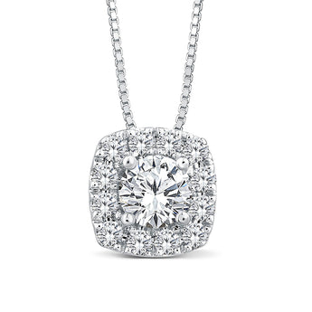 Luminesce Lab Grown 10ct White Gold 1/2 Carat Diamond Pendant