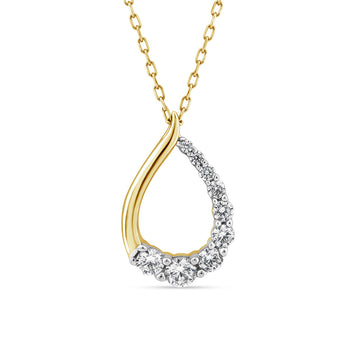 10ct Yellow Gold Luminesce Lab Grown Teardrop Diamond Pendant
