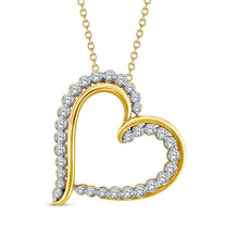 Load image into Gallery viewer, Luminesce Lab Grown Heart Shaped Diamond Pendant in10ct Yellow Gold