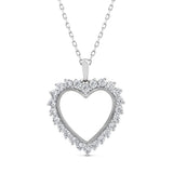 10ct White Gold Luminesce Lab Grown Heart 0.95 Carat Diamond Pendant