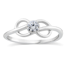 Load image into Gallery viewer, 10ct White Gold Luminesce Lab Grown Infinity 0.23 Carat Diamond Ring  Size N½